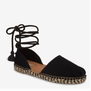 ❤️NWOT Toms Black Lace Up Espadrilles Size 9.5